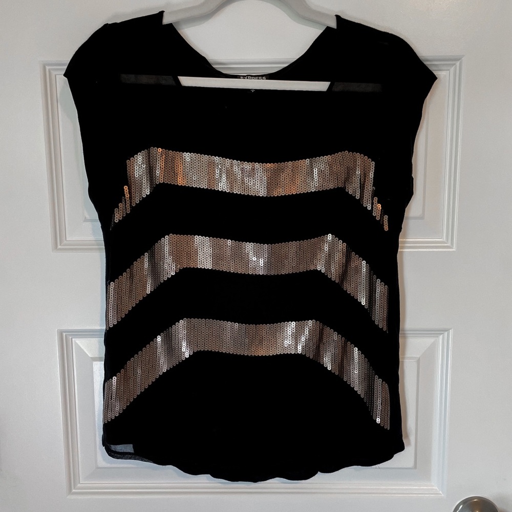 Express sequin front top - S